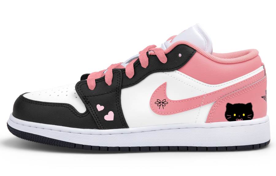 Jordan Jordan Air Jordan 1 Low top Children's Basketball Shoes White Pink Unisex