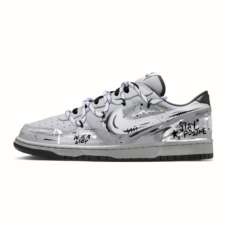 Nike Nike Big Black White Heartmark Leather Height Increasing, Abrasion Resistant, Lightweight, And Breathable Low top