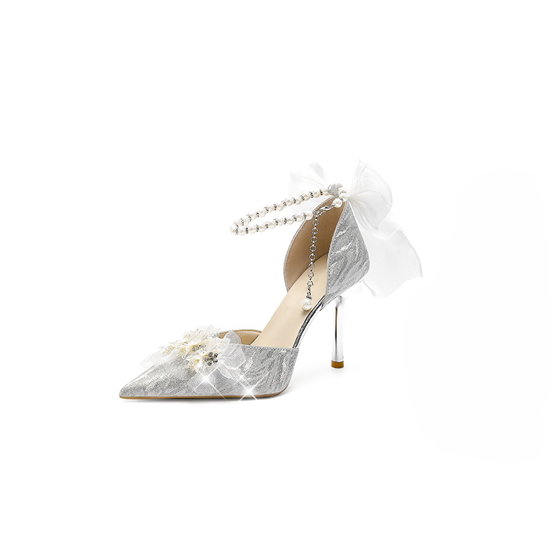 DUSHILIREN Slim Heel High Heels Women's Silver