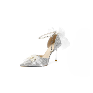 DUSHILIREN Slim Heel High Heels Women's Silver