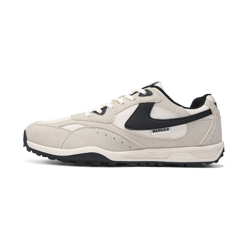 Warrior Cushioning Height Increasing Abrasion Resistant Lightweight Low top Running Shoes Men's Beige Black