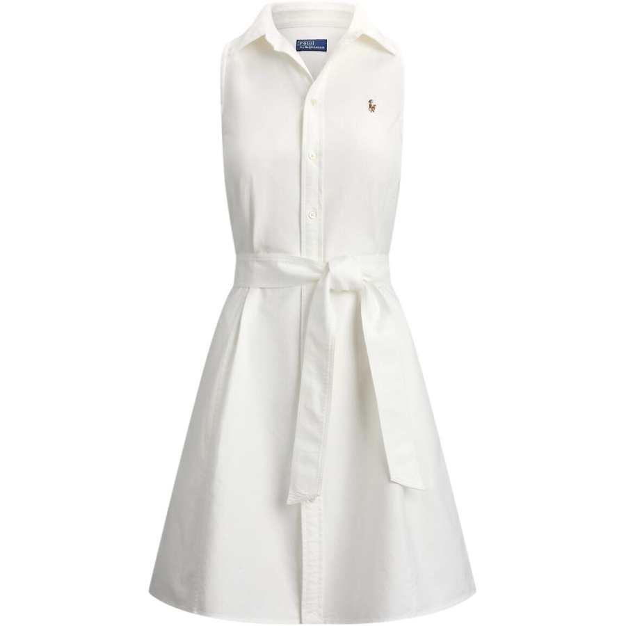 Polo Ralph Lauren SS26 Sleeveless Dress A Width Women's White