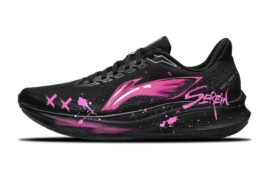 Li-Ning Li Ning Red Hare 9 Textile Abrasion Resistant Low top Casual Racing Training Marathon Running Shoes Men's Black Pink
