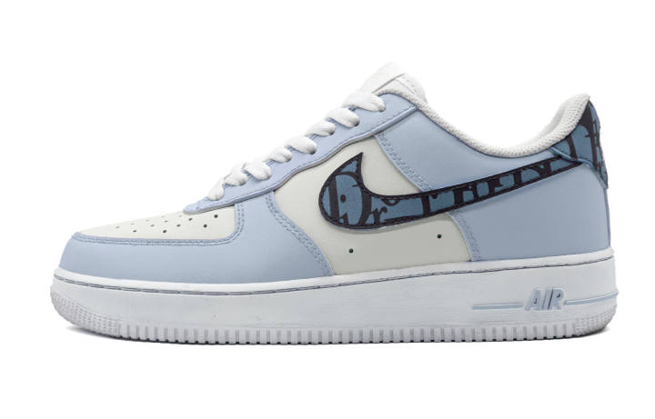 Nike Nike Air Force 1 Kuku Dog Leather Abrasion Resistant Slip Resistant Low top Skateboard Shoes Men's Blue White