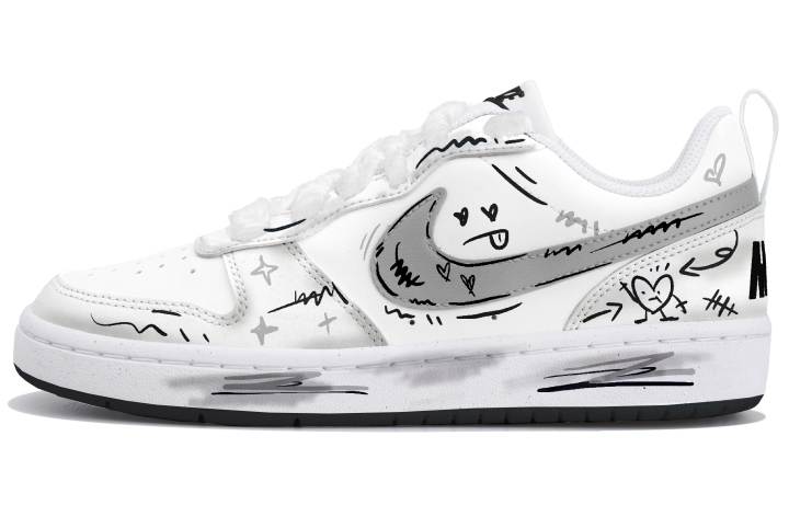 Nike Nike Court Borough 2 Low top Skateboard Shoes White Gray Teenagers