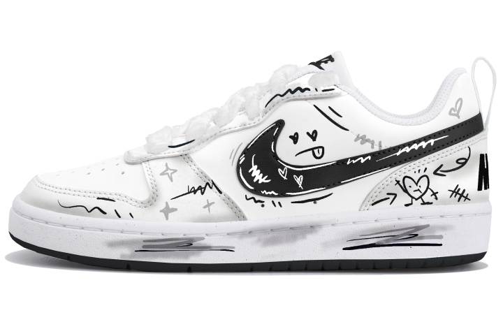 Nike Nike Court Borough 2 Low top Skateboard Shoes White Black Teenagers
