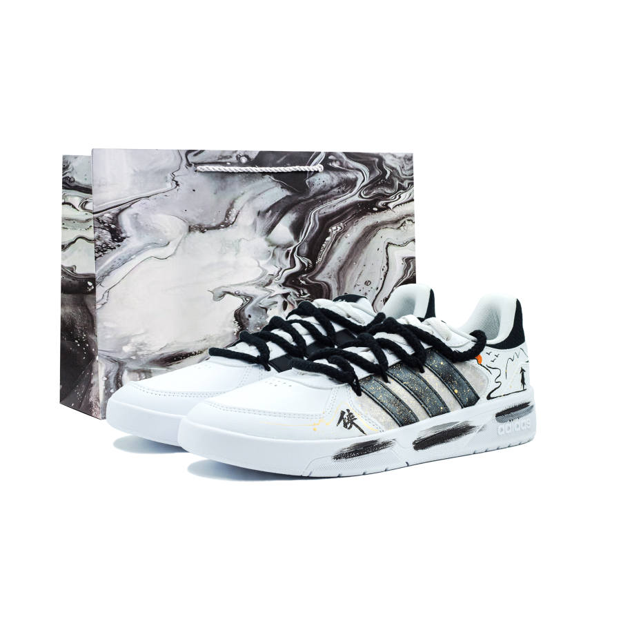 Adidas Adidas COURTBEAT Absurd Handmade, Ink Dyed Jianghu Abrasion Resistant Lightweight Slip Resistant Low top