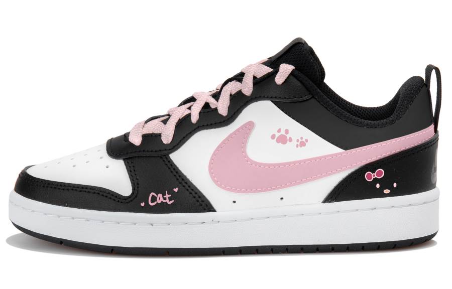 Nike Nike Court Borough 2 Low top Kids' Skateboarding Shoes White Pink Black Teenagers