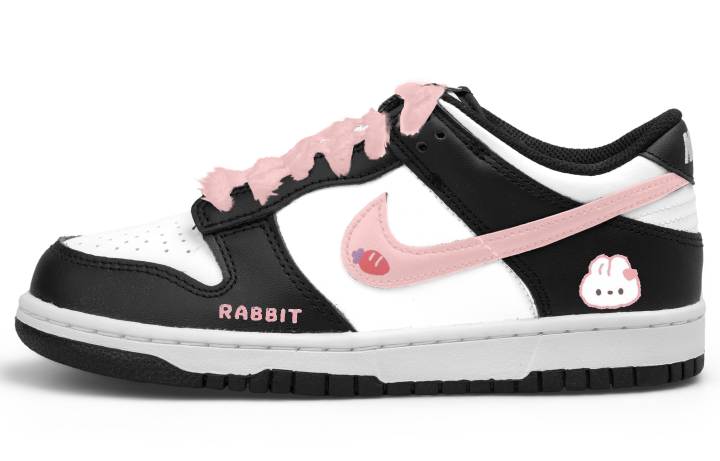 Nike Nike Dunk Low top Skateboard Shoes Black Pink Teenagers
