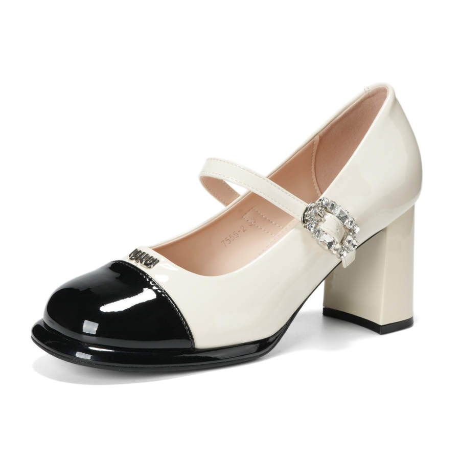 Barbie Mary Jane Shoes Women's Ecru/Nude/Black