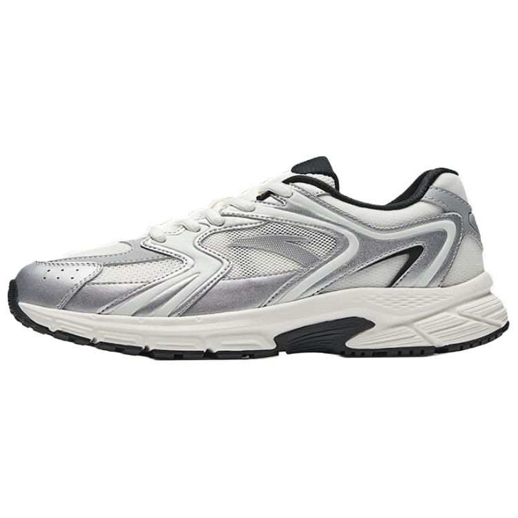 Anta Slip Resistant And Breathable Low top City Commuting Running Shoes Women's Ivory White Silver