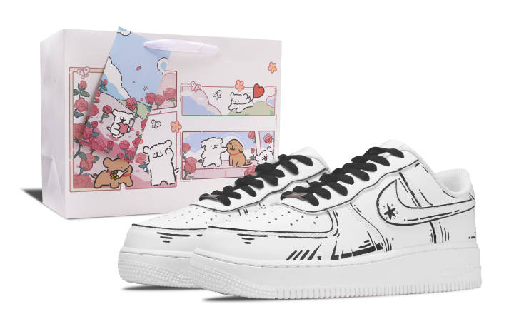Nike Nike Air Force 1 Abrasion Resistant, Breathable, Slip Resistant Low top Skateboard Shoes Unisex Black White