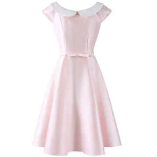 JBBCN Sleeveless Dresses Women's Pink Peter Pan Collar Thin Mid Length