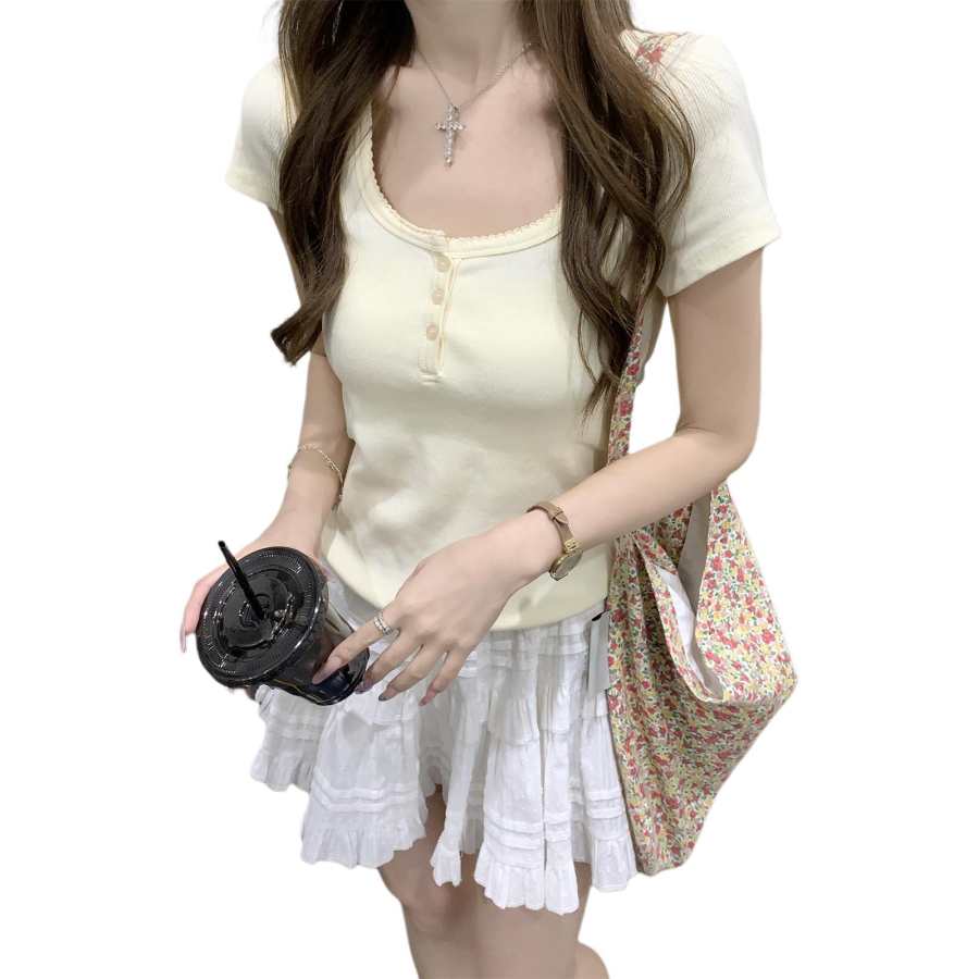 JBBCN T Shirts Women's Square Collar