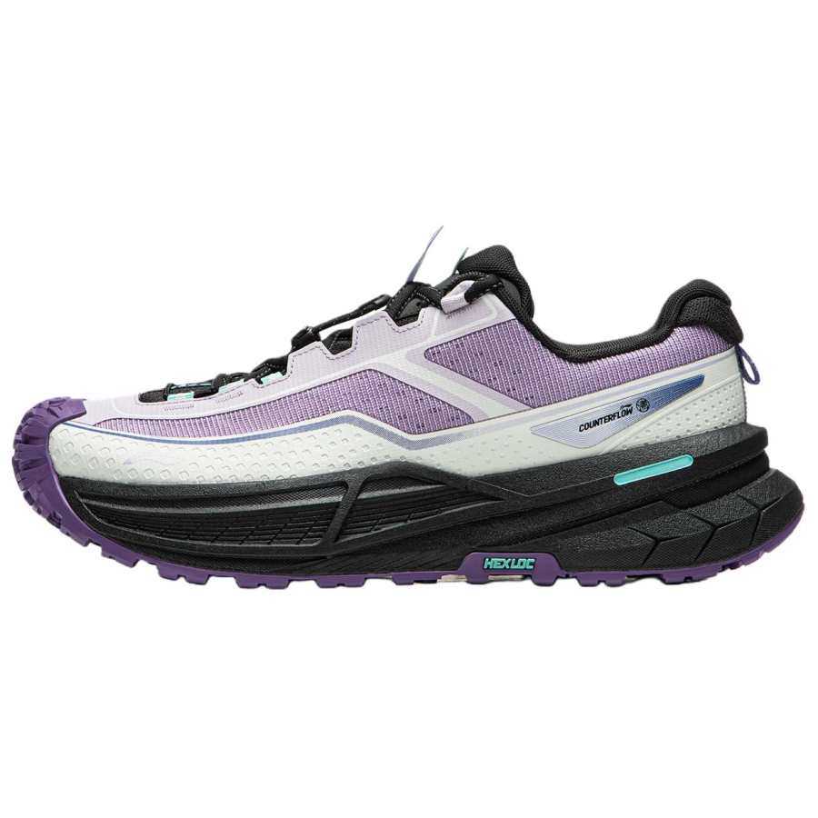 Li-Ning Li Ning Outdoor CF Tracing, Xingchuan 2 Textile, TPU Breathable Rebound Low top Hiking Shoes Unisex Purple White