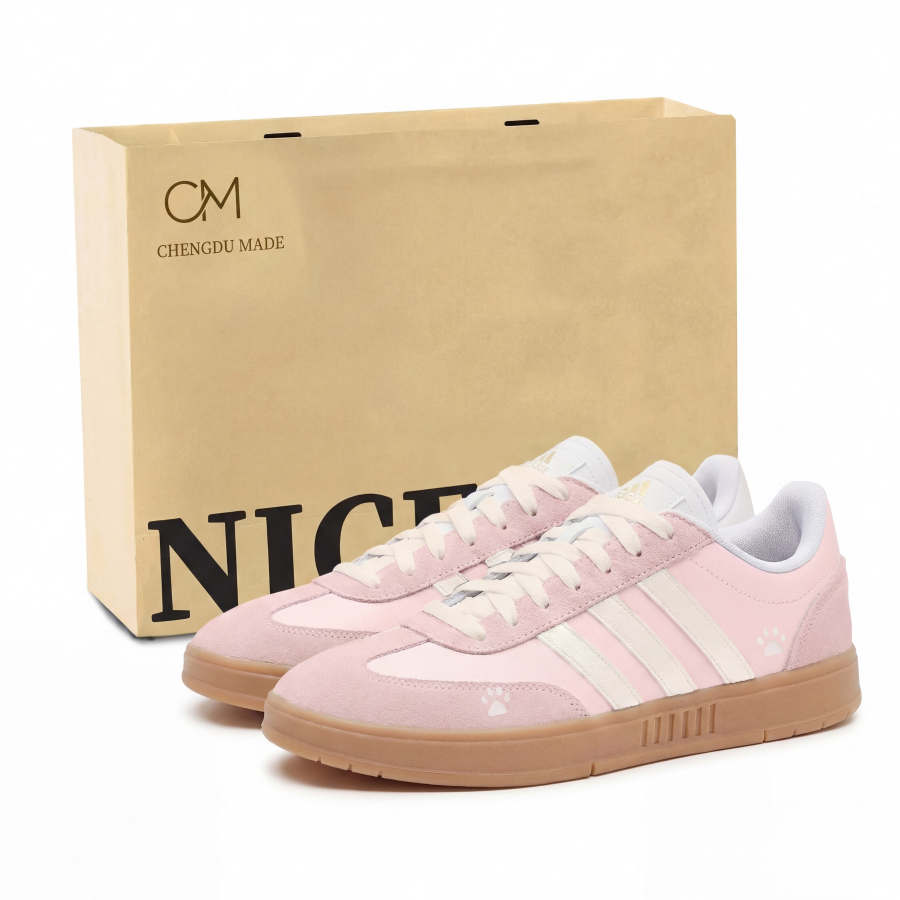 Adidas Adidas Gradas Strawberry Meowth Slip Resistant Low top Skateboard Shoes Unisex Pink
