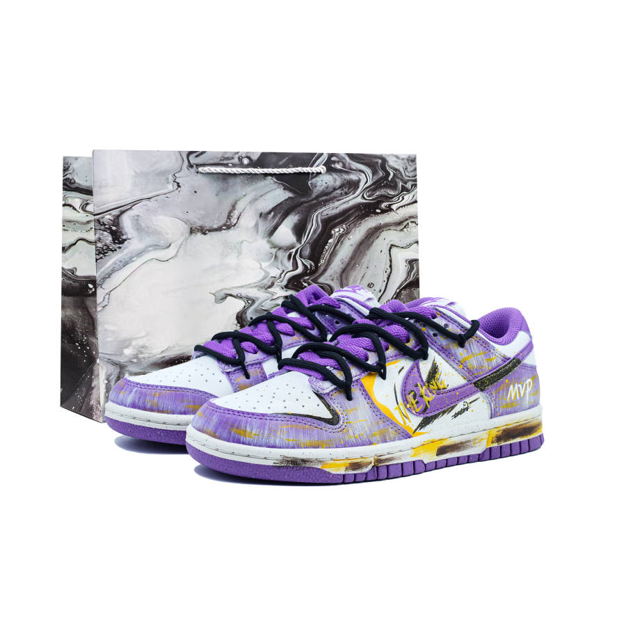 Nike Nike Dunk Absurd Handmade, Purple Gold Honor Slip Resistant Cushioning Low top Skateboard Shoes Women's Purple