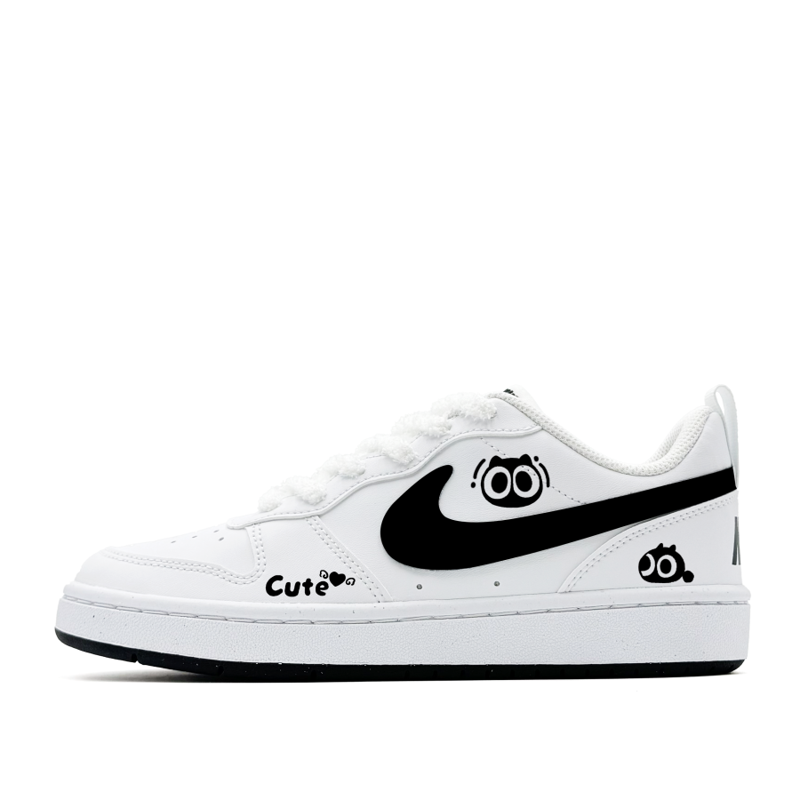 Nike Nike Court Borough Big Eyed Cute Cat Synthetic Leather Abrasion Resistant Low top Kids' Skateboarding Shoes