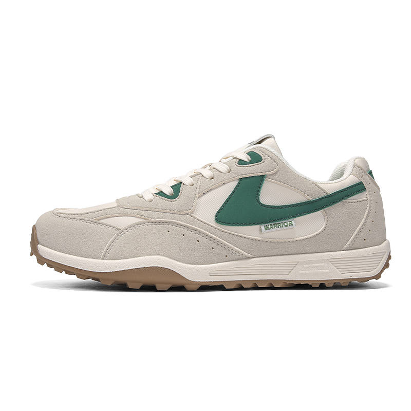 Warrior Cushioning Height Increasing Abrasion Resistant Lightweight Low top Running Shoes Men's Beige Green