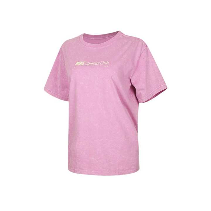 Nike Nike Club T Shirts Women's Pink Crew Neck Moderate
