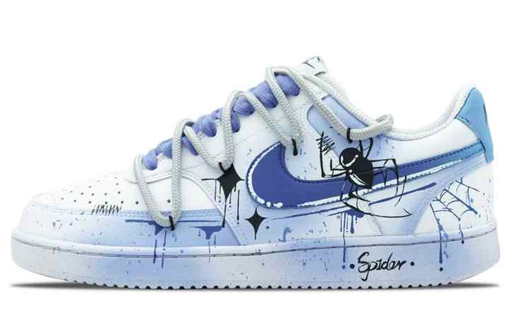 Nike Nike Court Vision 1 Great Journey West, Star Web Spider Leather Low top Skateboard Shoes Men's Royal Blue