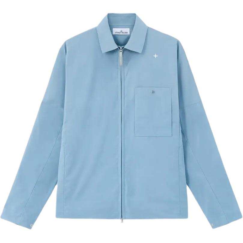 Stone Island Logo Embroidered Zipped Shirt