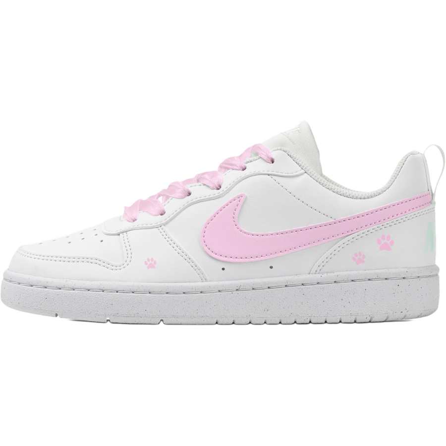 Nike Nike Court Borough Cat Paw Slip Resistant Anti Kick Low top Kids' Skateboarding Shoes Pink Teenagers