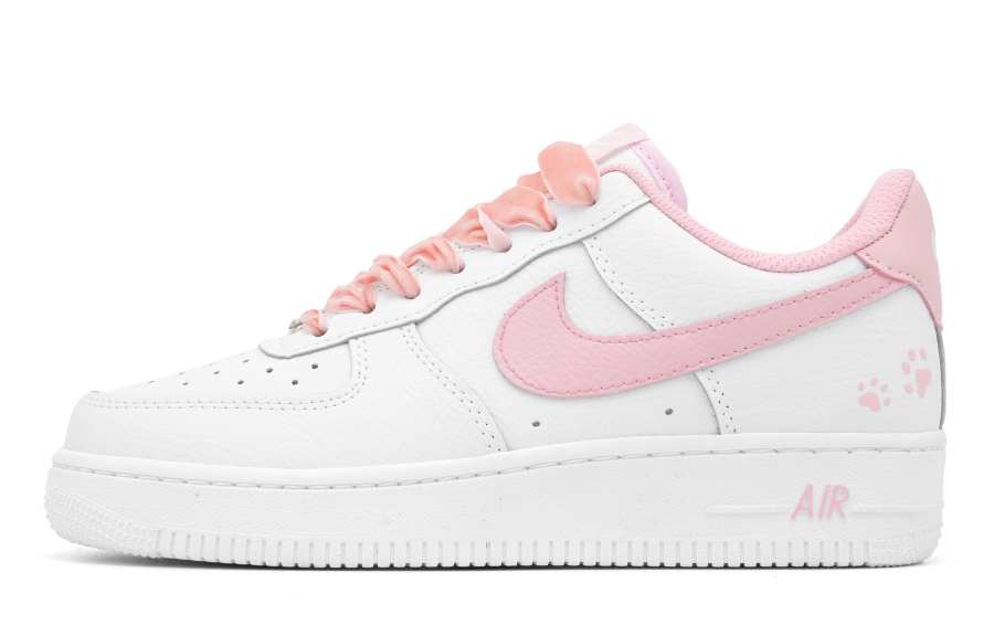 Nike Nike Air Force 1 Peach Oolong Cushioning Lightweight Slip Resistant Low top Skateboard Shoes Women's White Pink