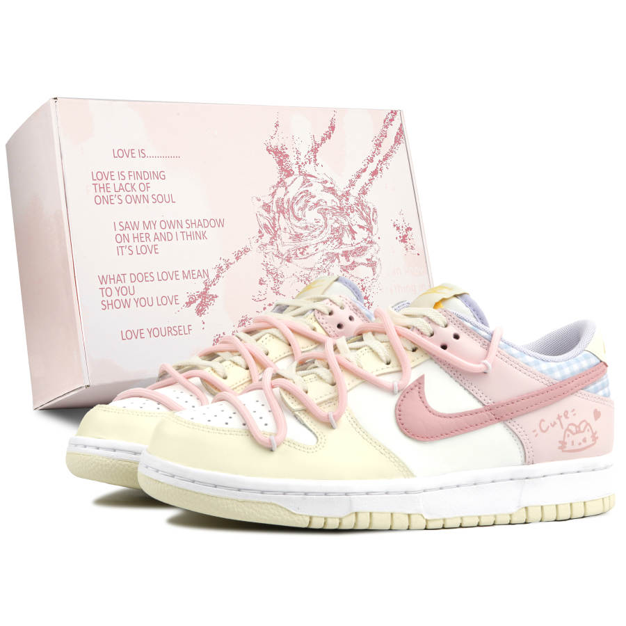 Nike Nike Dunk Cushioning Slip Resistant Low top Kids' Skateboarding Shoes Pink Teenagers