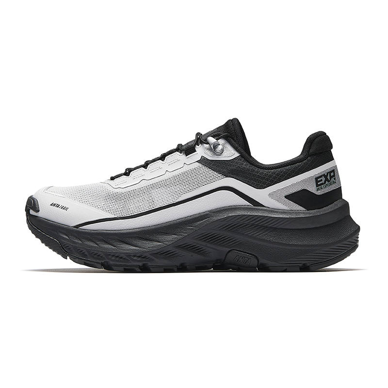 Anta Textile, Rubber Low top Outdoor Shoes Women's Gray Black