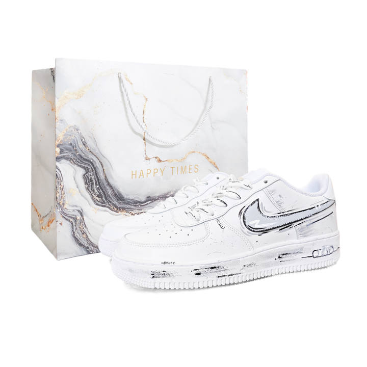 Nike Nike Air Force 1 Abrasion Resistant Slip Resistant Low top Skateboard Shoes Unisex White