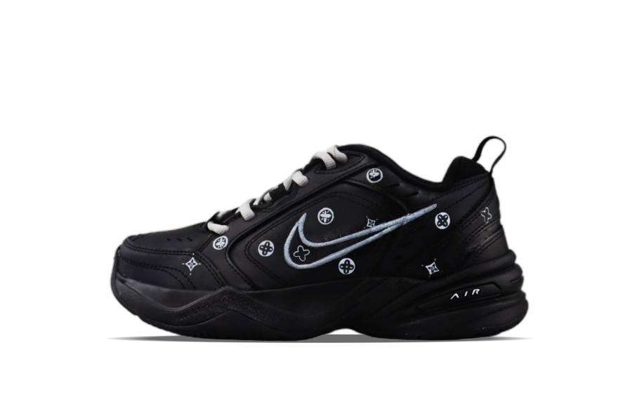 Nike Nike Air Monarch 4 Slip Resistant Abrasion Resistant Low top Chunky Sneakers Unisex Black White