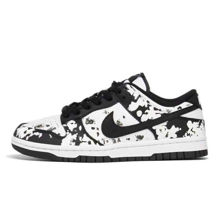 Nike Nike Dunk Abrasion Resistant Slip Resistant Low top Skateboard Shoes Unisex Black White