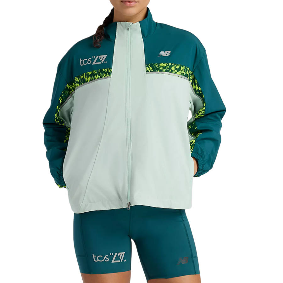 New Balance New Balance Jackets Women's Cosmic Jade & Medusa Green Stand Collar Moderate Other