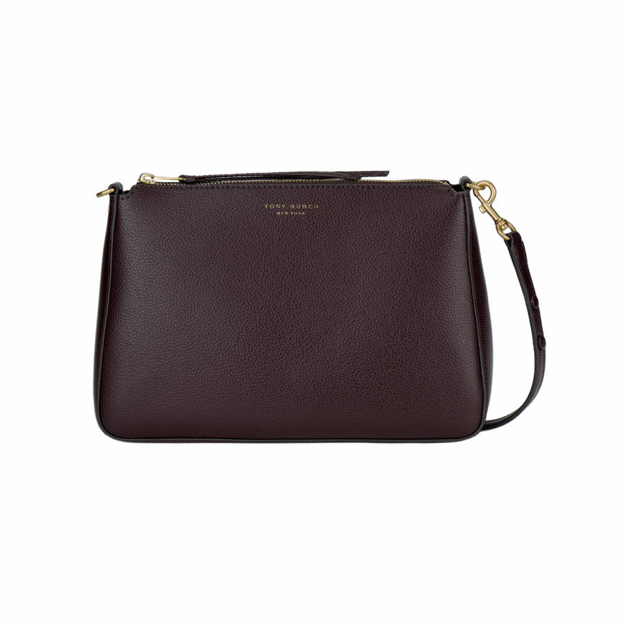 TORY BURCH TORY BURCH Perry Pebbled Leather Shoulder Bag Medium Women's Beetles Berry