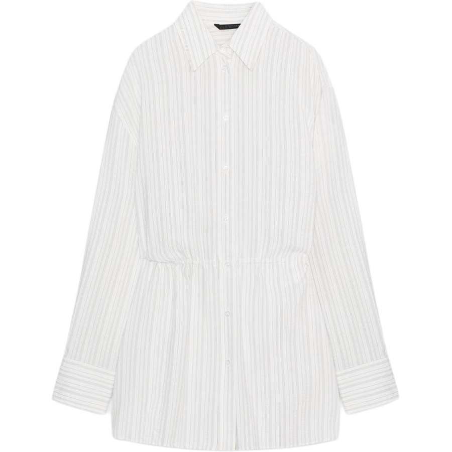 ZARA Shirts Women's White/Black Lapel Other