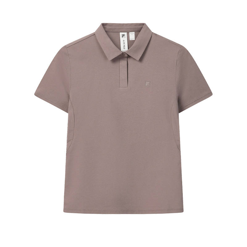 FILA Polo Shirts Women's Tan Polo Collar Moderate Straight Fit