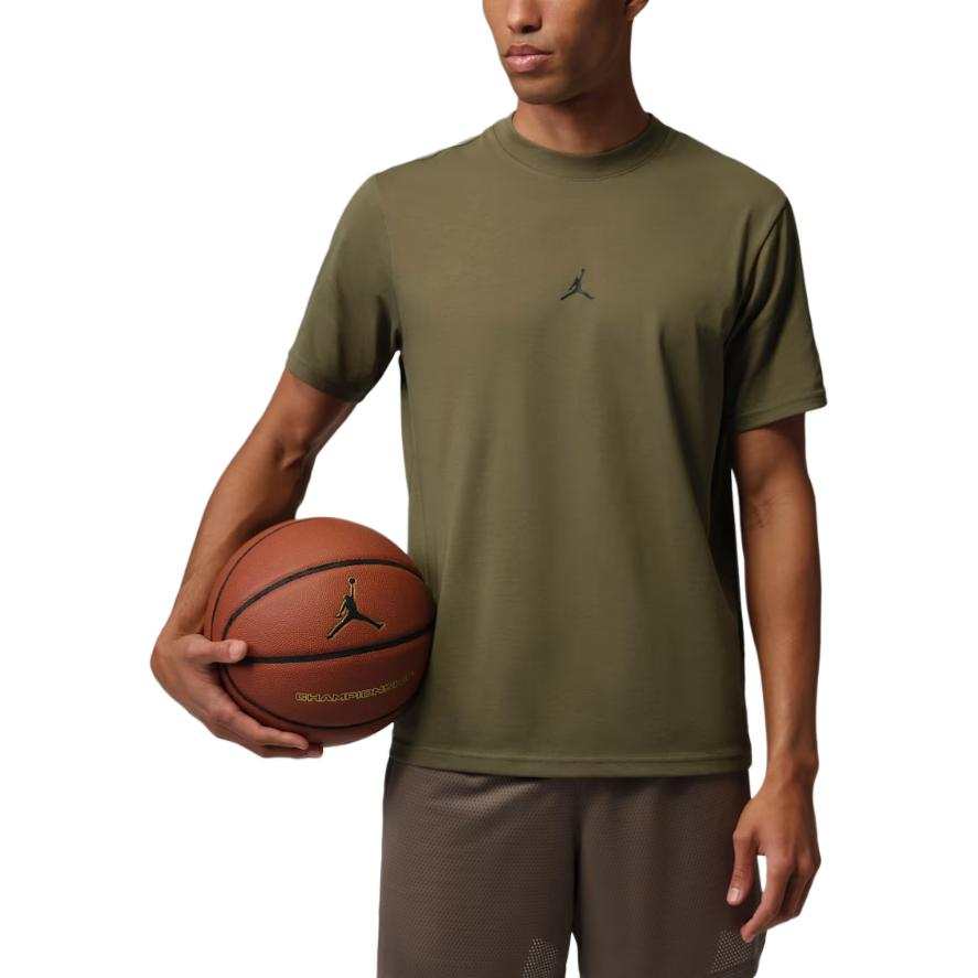 Jordan Jordan Sport T Shirts Men's Olive Green Crew Neck