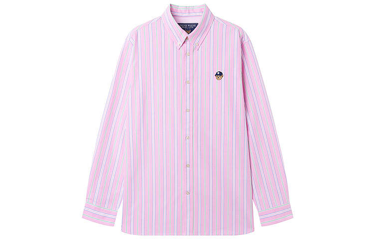 Teenie Weenie Men Shirts Unisex Pink Lapel Moderate Workwear