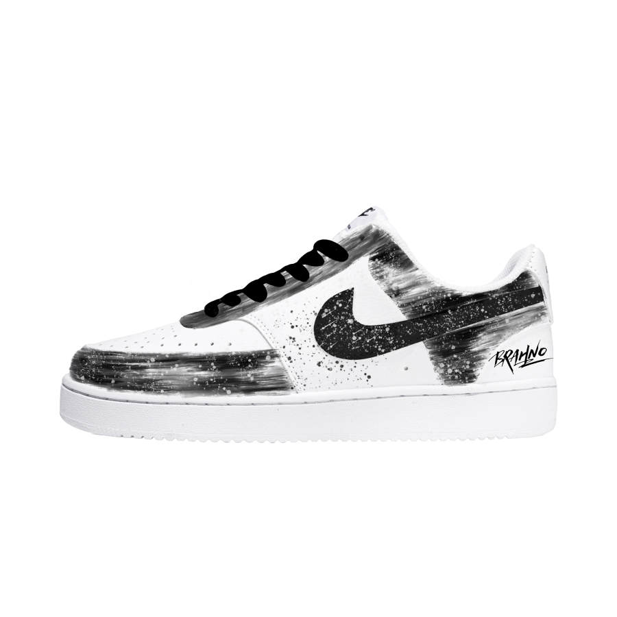 Nike Nike Court Vision 1 Abrasion Resistant Slip Resistant Low top Skateboard Shoes Men's Black White