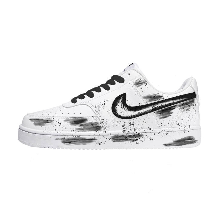 Nike Nike Court Vision 1 Abrasion Resistant Slip Resistant Low top Skateboard Shoes Men's Black White