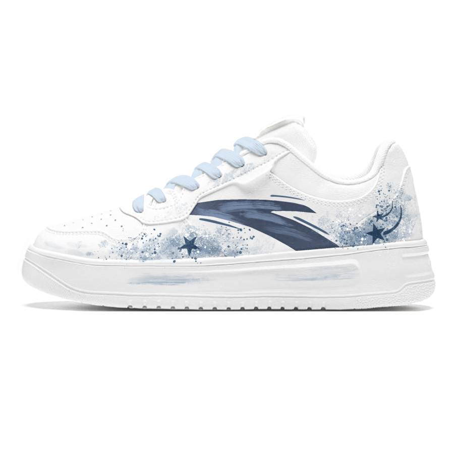 Anta Easy Starry Night Synthetic Leather Cushioning Lightweight Breathable Low top Skateboard Shoes Men's Blue White