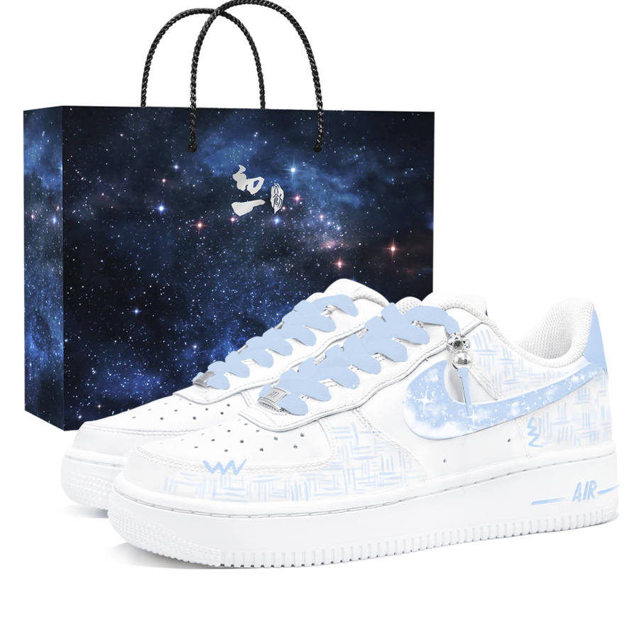 Nike Nike Air Force 1 Shopping Bag, Monet Flower Letter, First Culture CH Cushioning Slip Resistant Low top Skateboard Shoes