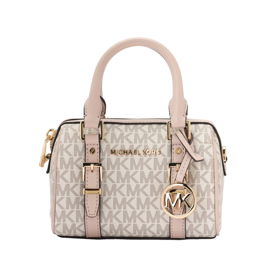 MICHAEL KORS Bedford Artificial Leather Boston Bag, Crossbody Handbag Mini Women's Light Pink