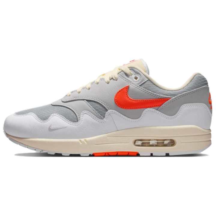 Nike Nike Air Max 1 Running Shoes Unisex White Gray Orange