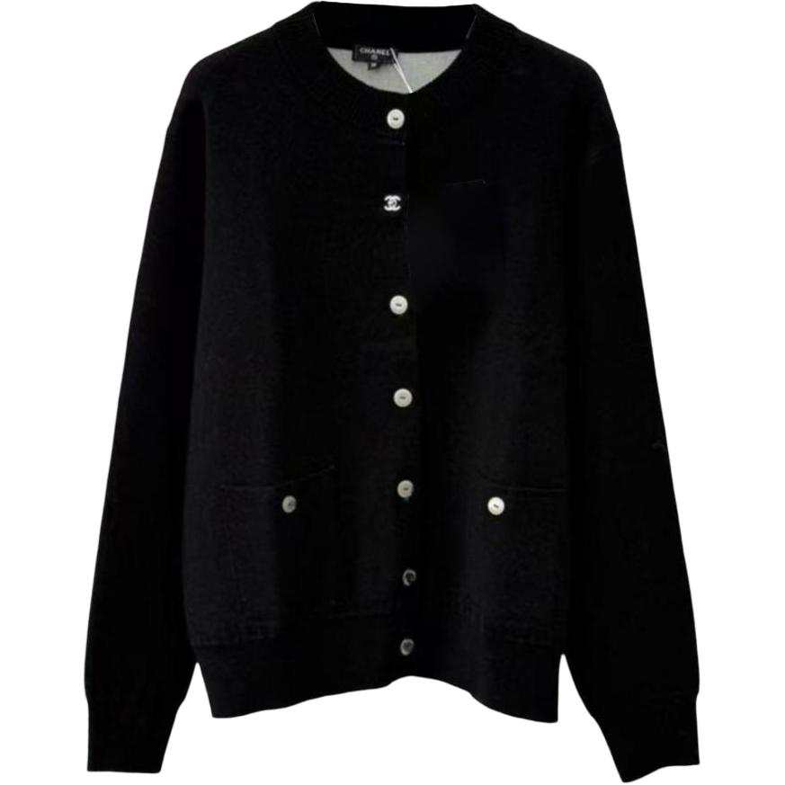 CHANEL Knitwear Women's Black Crew Neck Moderate Other