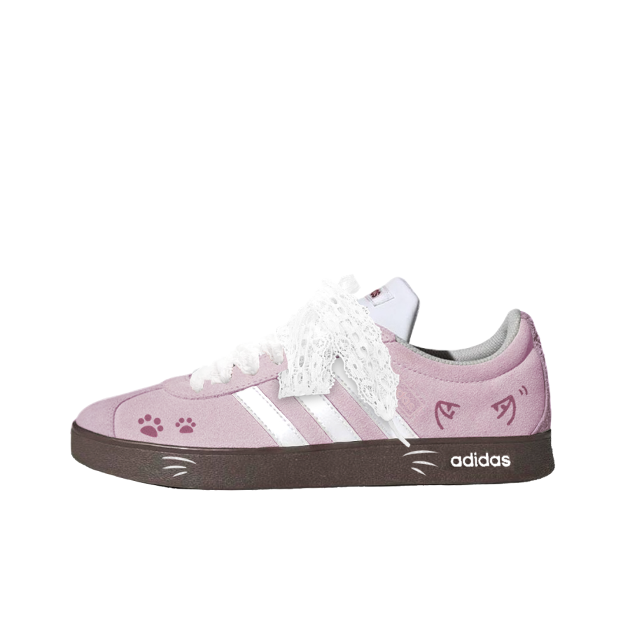 Adidas Adidas VL COURT 2.0 Fox Escape 7L Slip Resistant Abrasion Resistant Low top Skateboard Shoes Women's Pink Purple