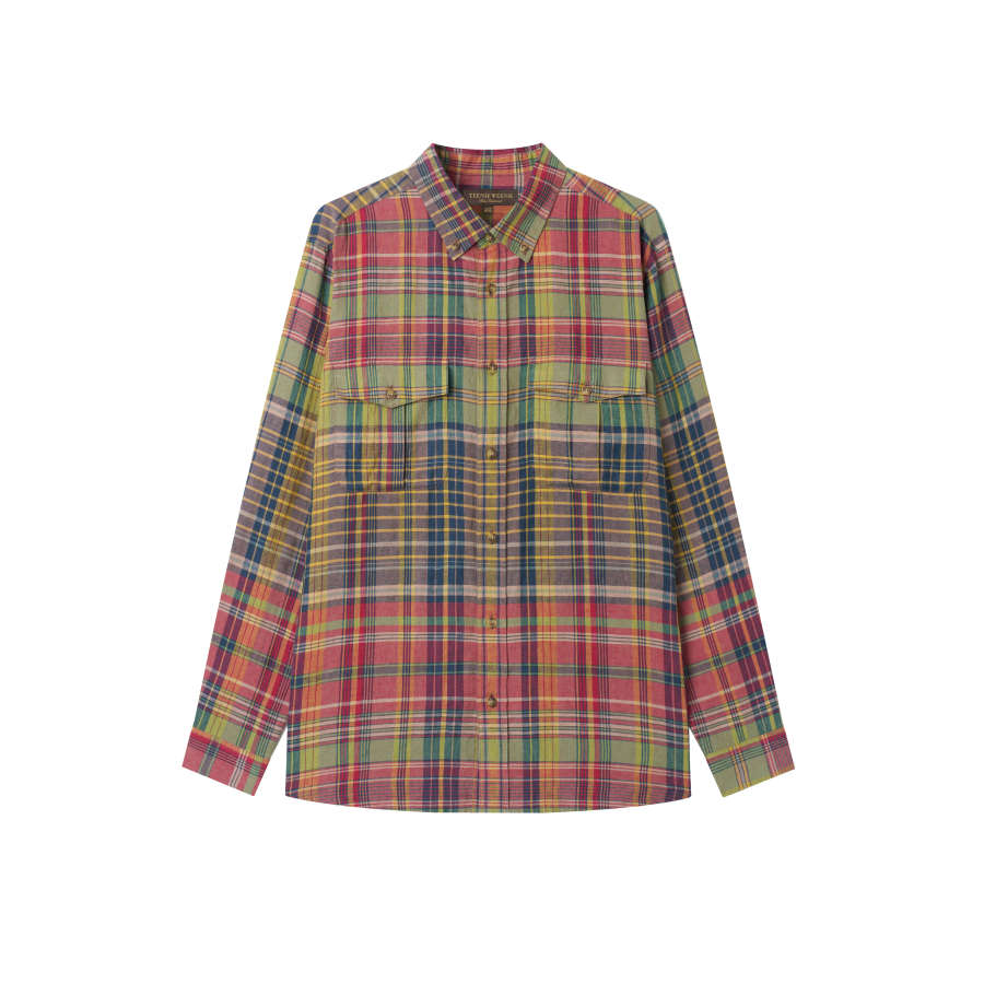 Teenie Weenie Men Evergreen Preppy Style Shirts Unisex Brown Thin