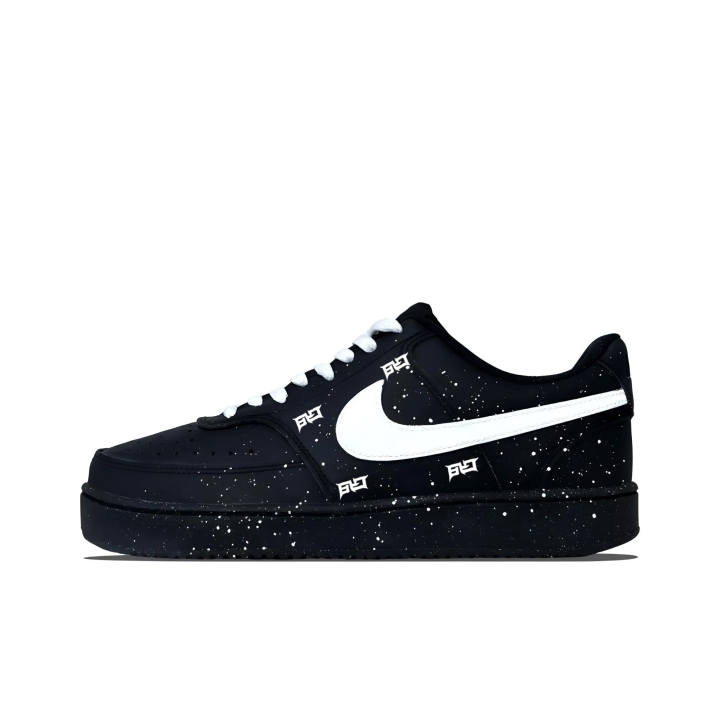 Nike Nike Court Vision Low Nightfall Journey Leather Slip Resistant Abrasion Resistant Low top Skateboard Shoes Unisex Black