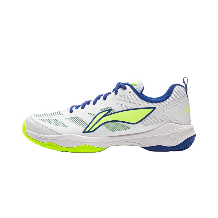 Li-Ning Li Ning Gladiator 2 Synthetic Leather Cushioning Breathable Rebound Low top Badminton Shoes Unisex White Green Blue